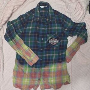 Women's Reworked Old Navy Harley-Davidson Ombre Button-Down Shirt